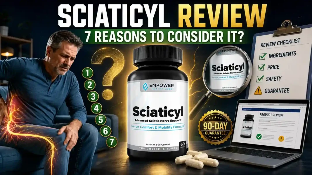 Sciaticyl review 2026 nerve support supplement bottle